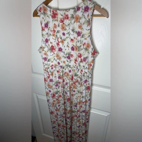 Honey and Lace Cream Floral Sleeveless Maxi Dress, 2XL, Spring, Summer - Picture 9 of 9